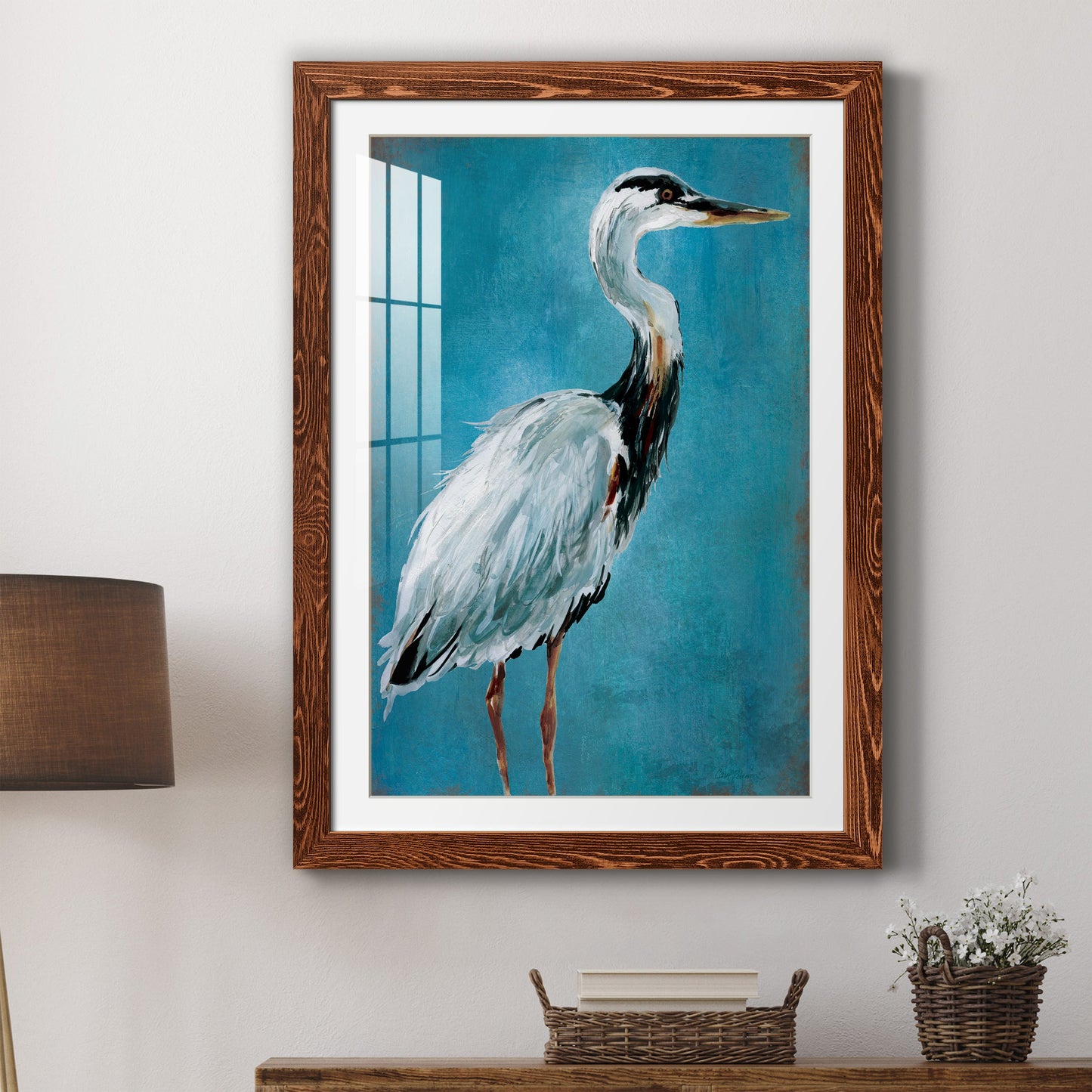 Great Blue Heron I - Premium Framed Print - Distressed Barnwood Frame - Ready to Hang