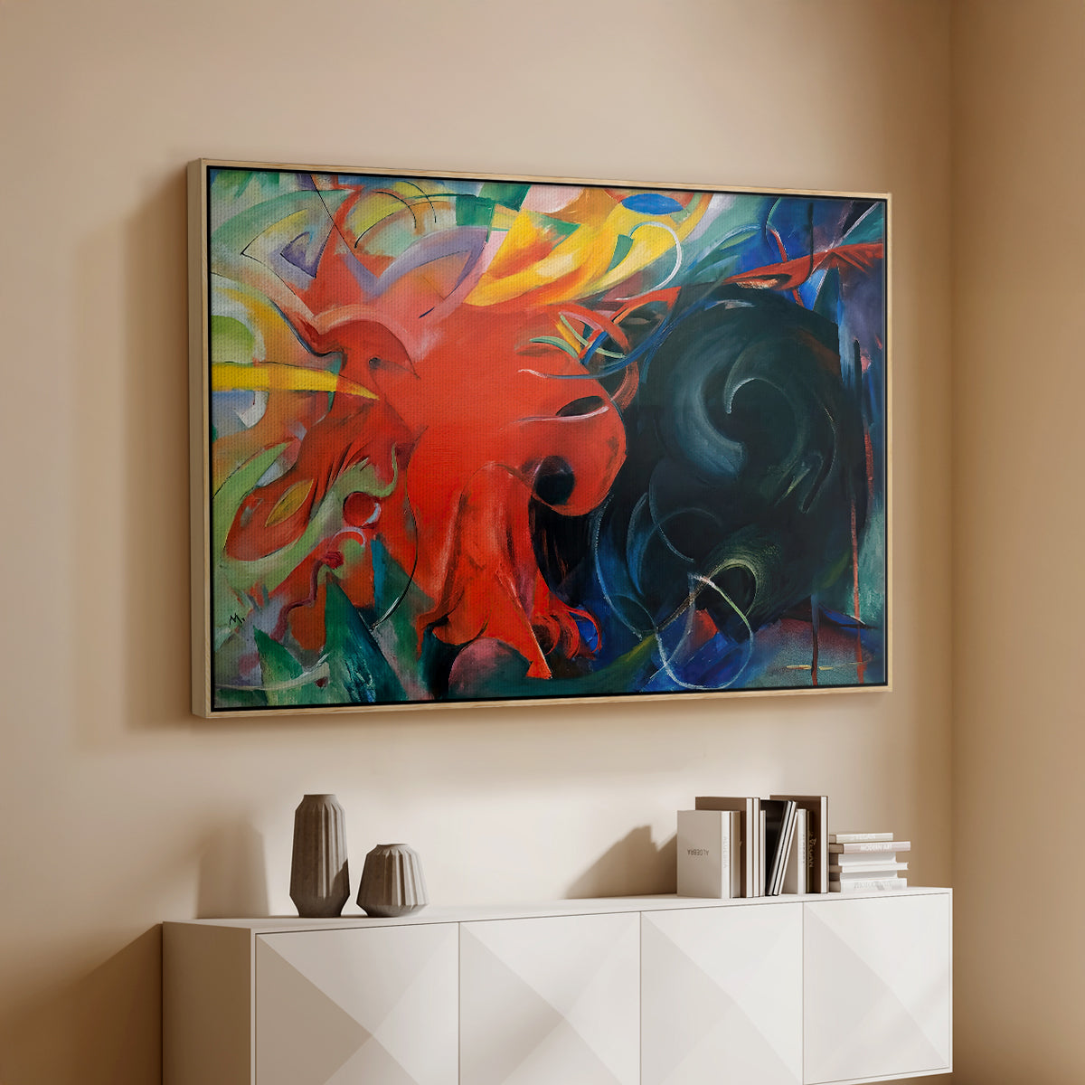 Fighting Forms, 1914 - Floater Framed Canvas Print