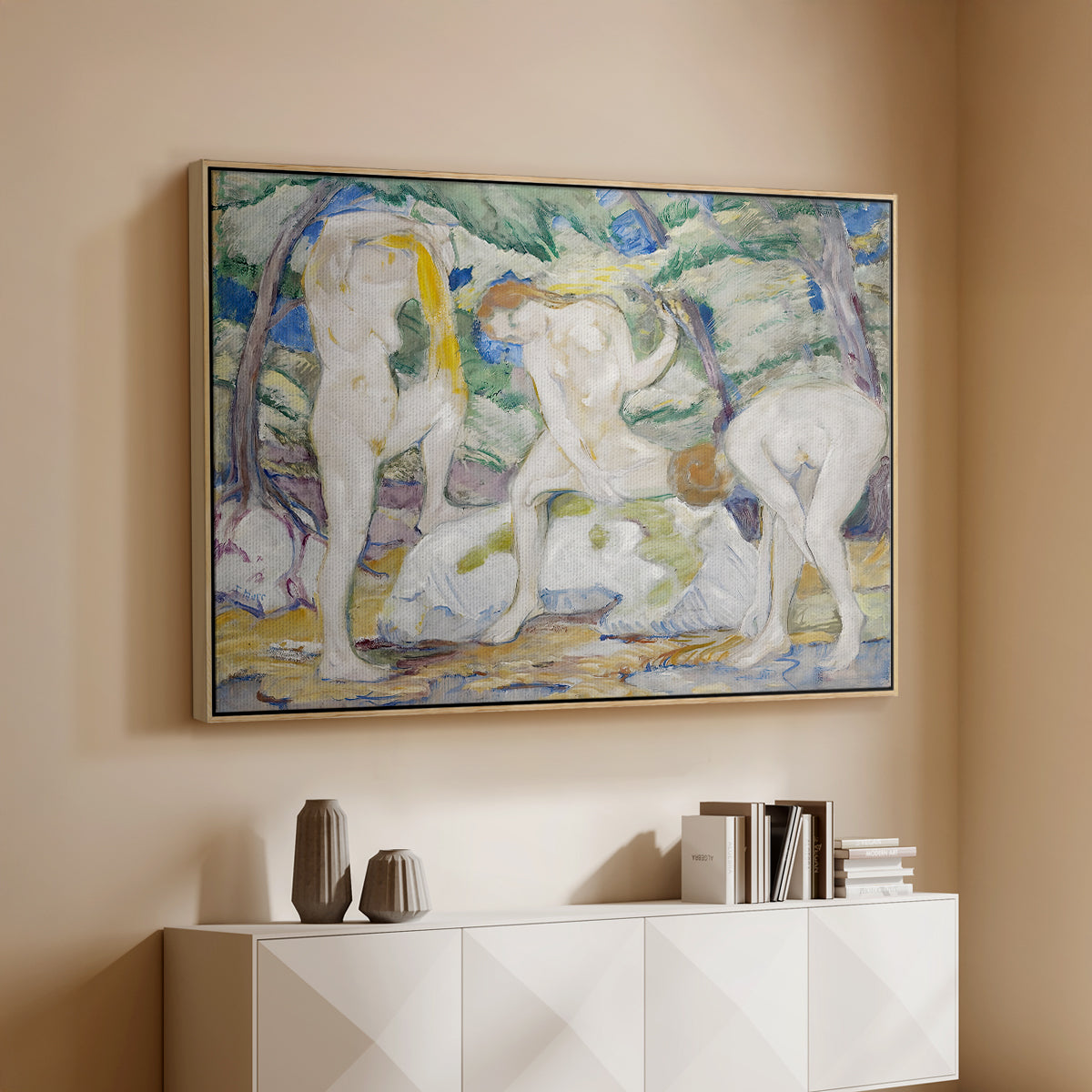 Bathing Women, 1910 - Floater Framed Canvas Print