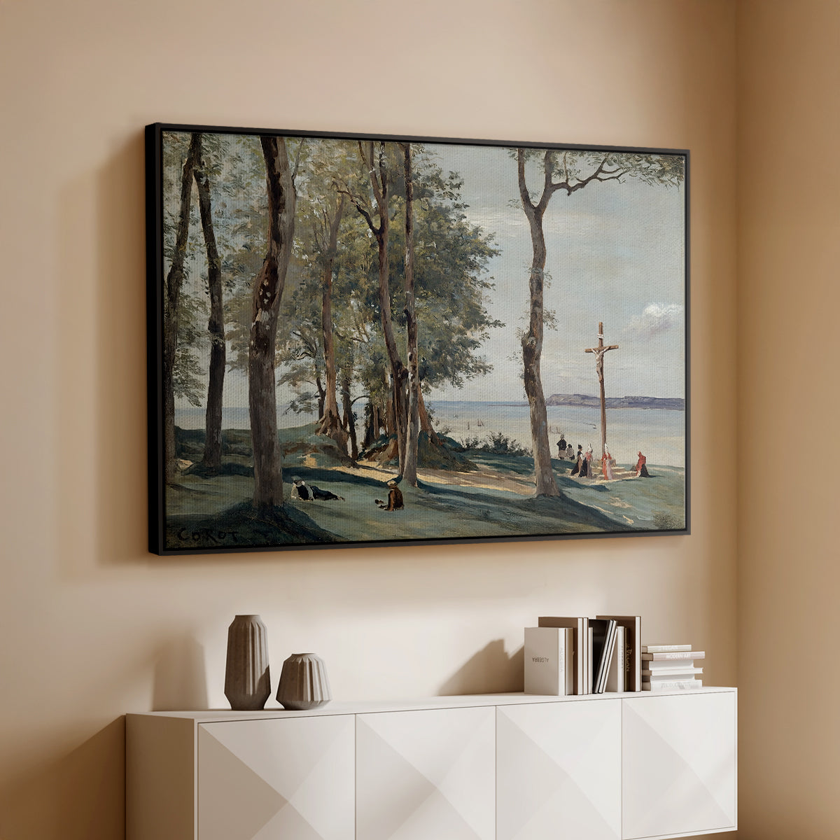 A Calvary on the Cote de Grace, c. 1829 - Floater Framed Canvas Print