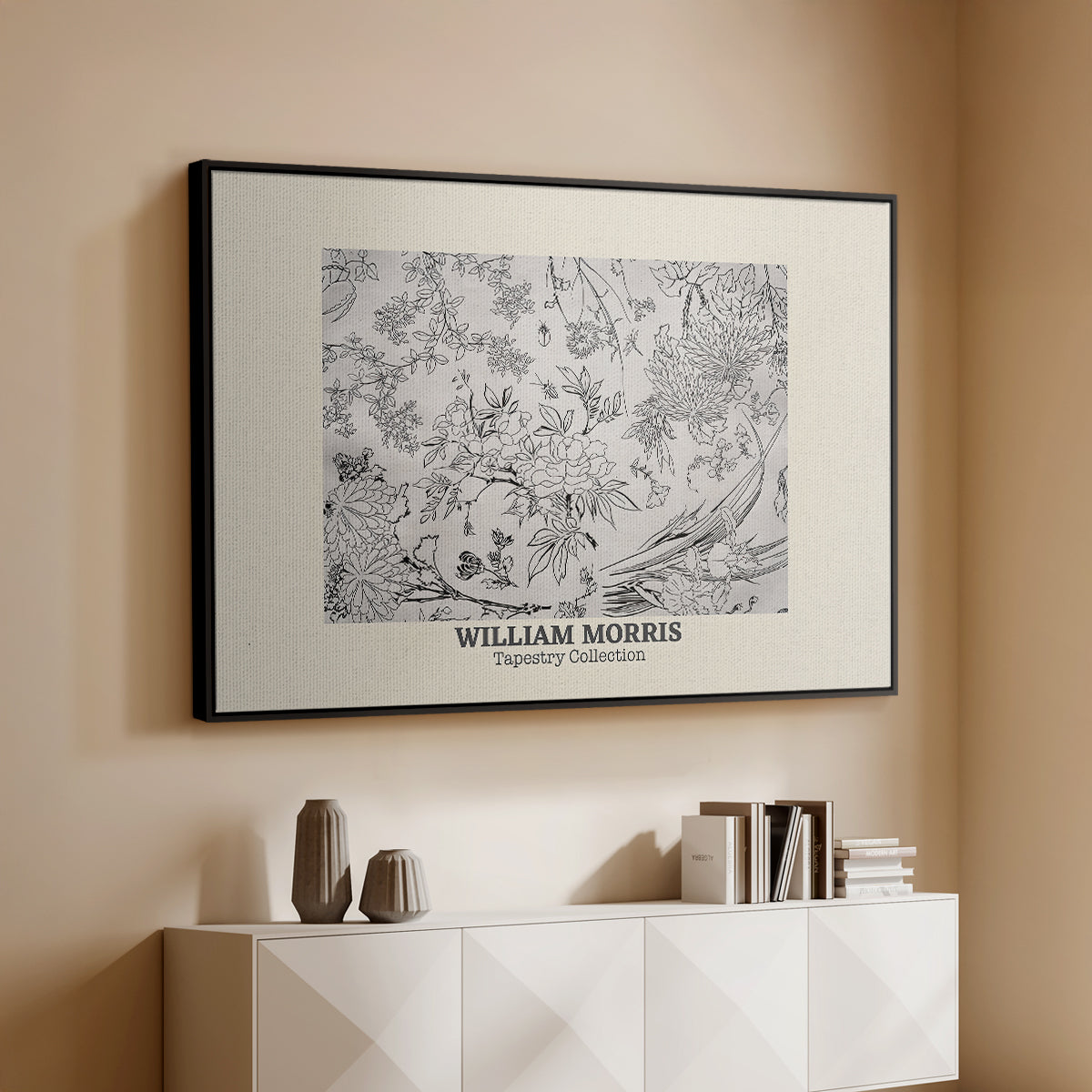 Fleurs, 1866 (Morris Inspired) - Floater Framed Canvas Print