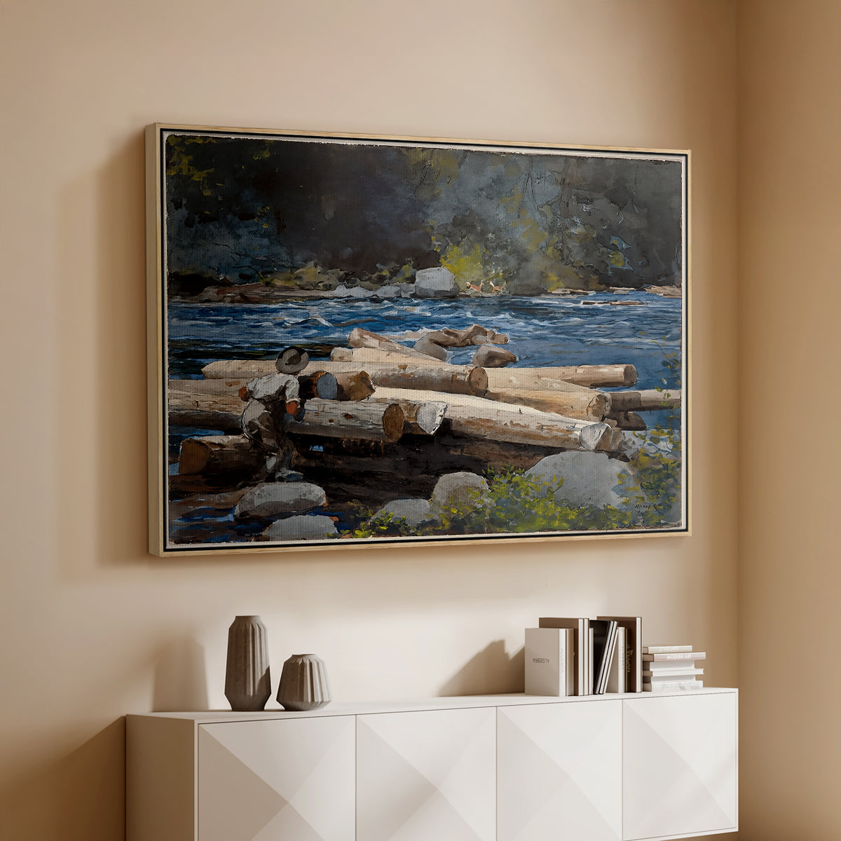 Hudson River, 1892 - Floater Framed Canvas Print