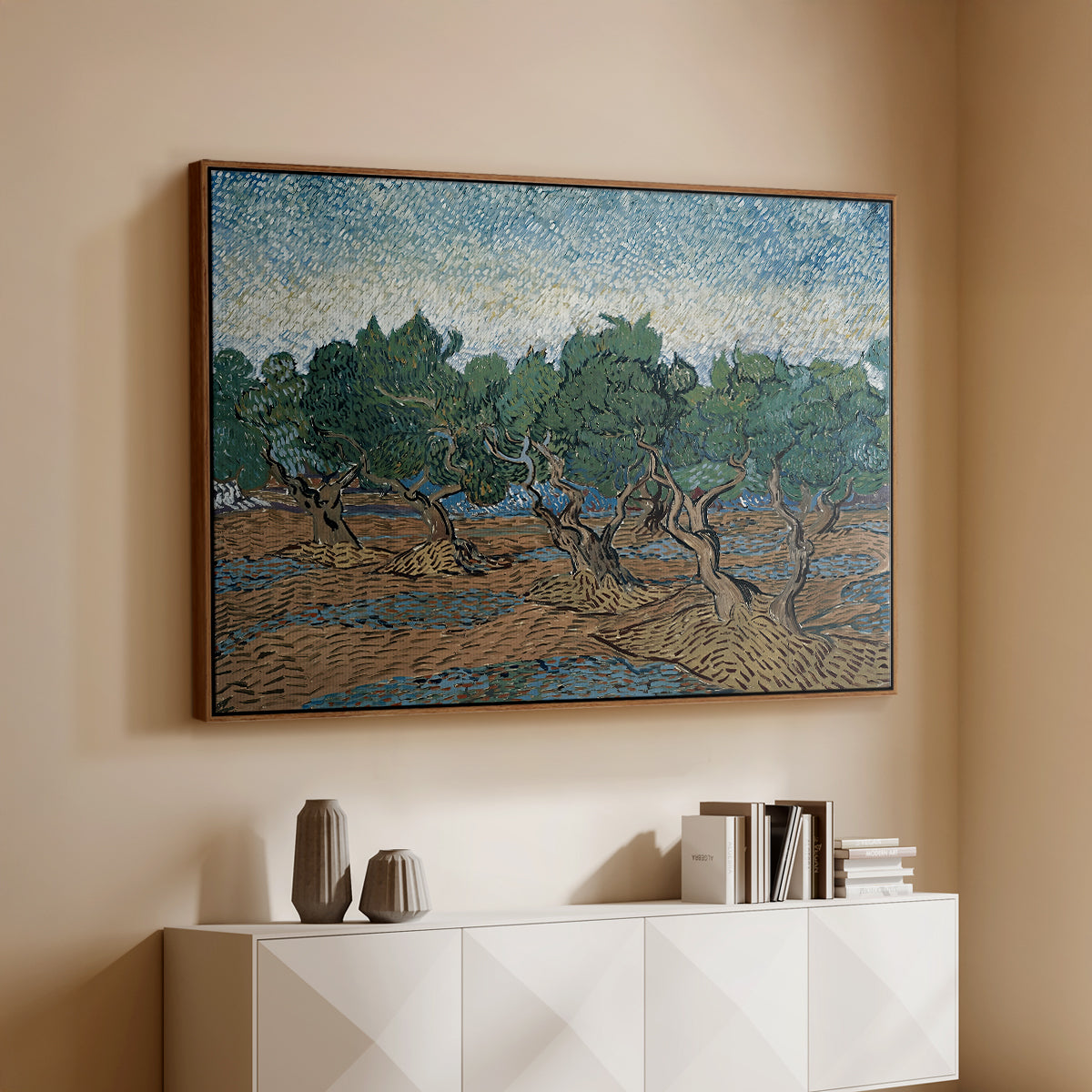 Olive Trees, 1889 - Floater Framed Canvas Print