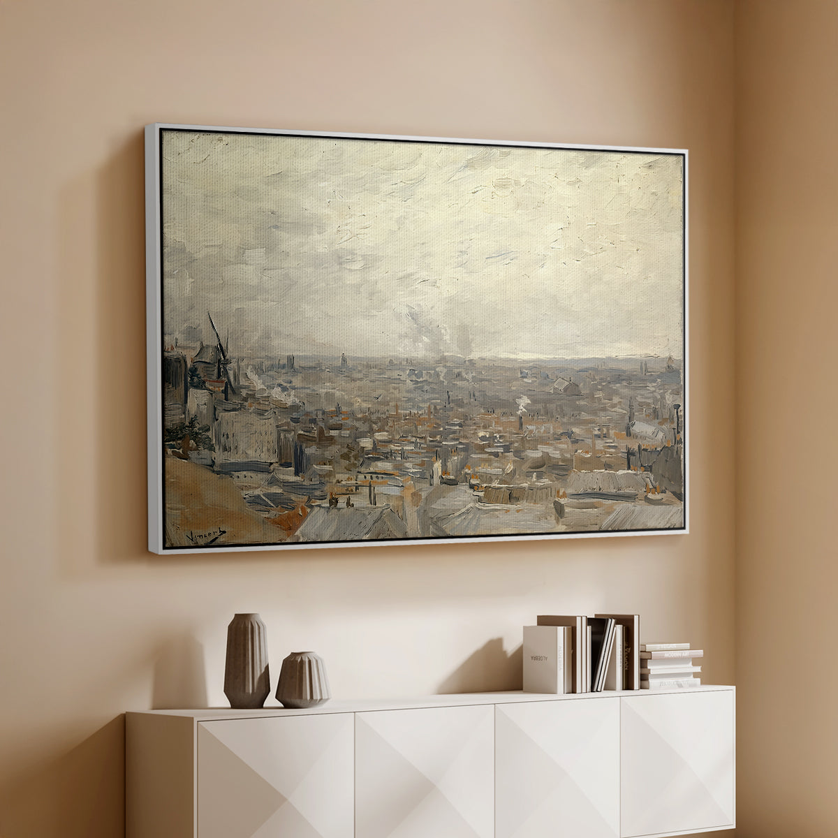 View from Montmartre, 1886 - Floater Framed Canvas Print