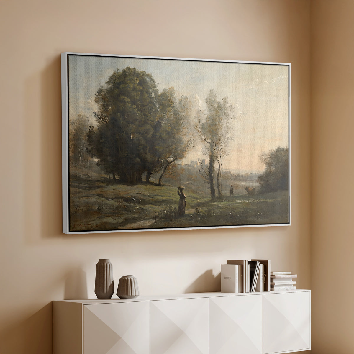 Landscape (Souvenir of les landes), c. 1872 - Floater Framed Canvas Print