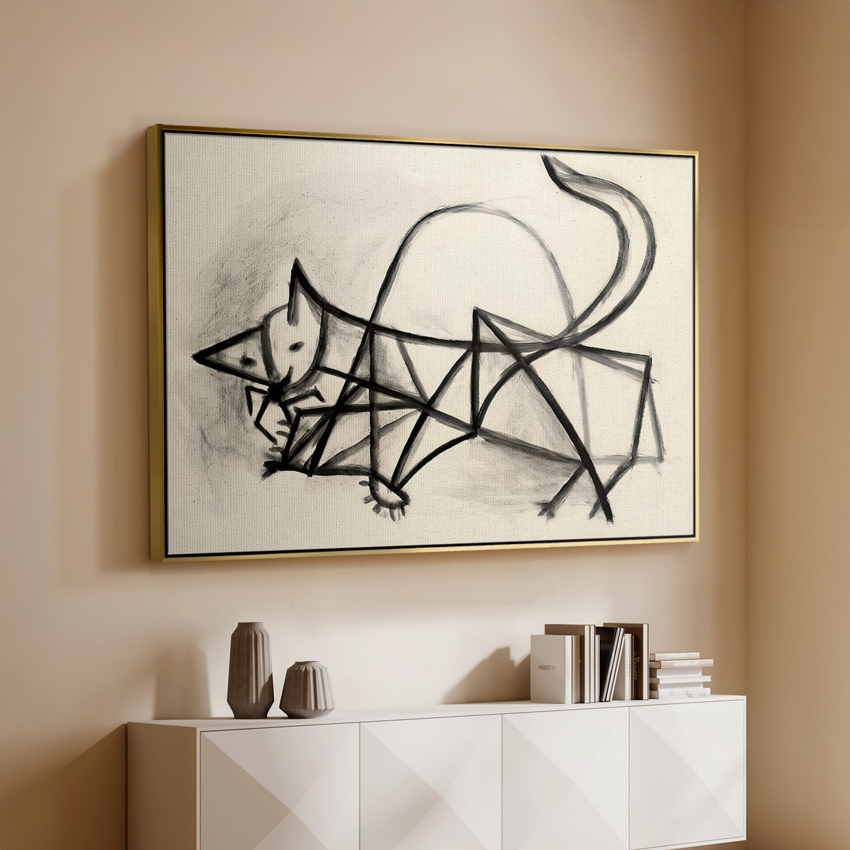 Study of a Cat (Étude de chat), 1946 - Floater Framed Canvas Print