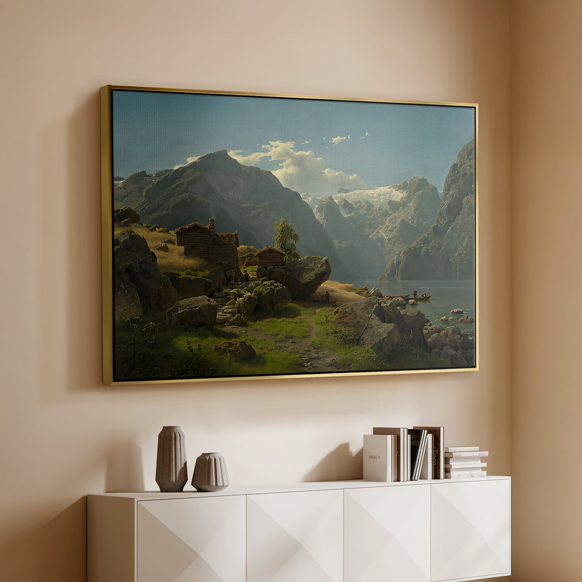 Balestrand, 1848 - Floater Framed Canvas Print