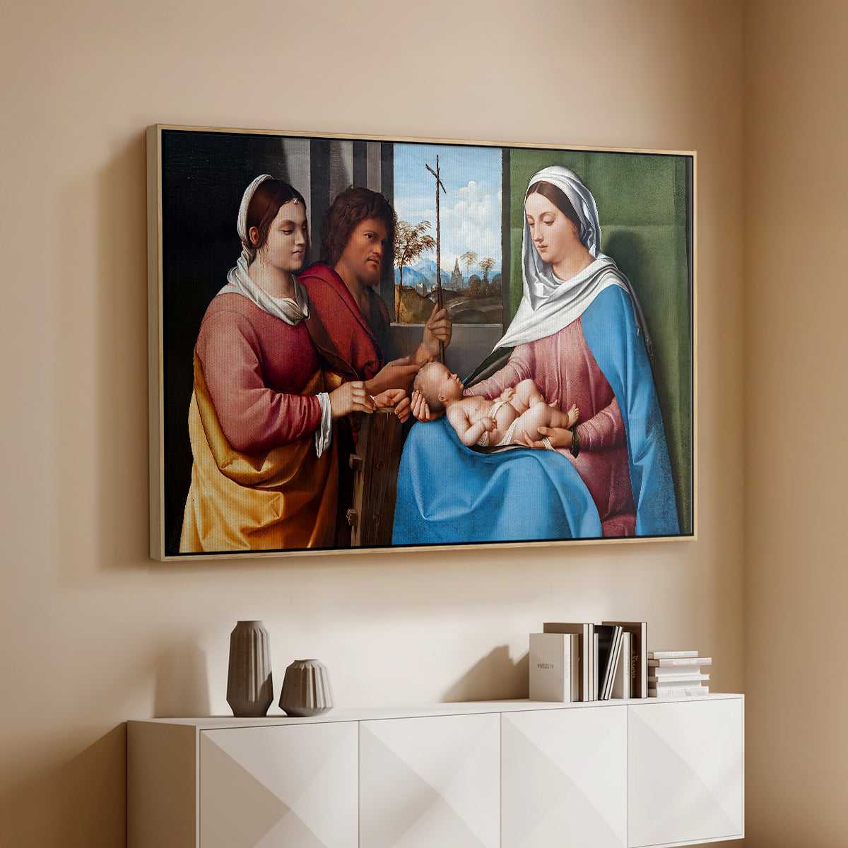 Sacred Conversation, c. 1505 - Floater Framed Canvas Print