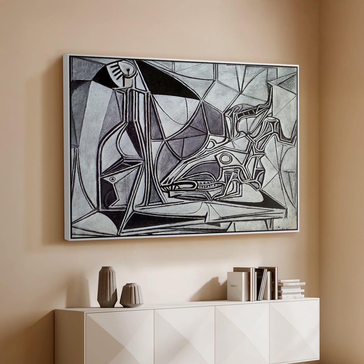 Goat's Skull, Bottle and Candle, 1952 - Floater Framed Canvas Print