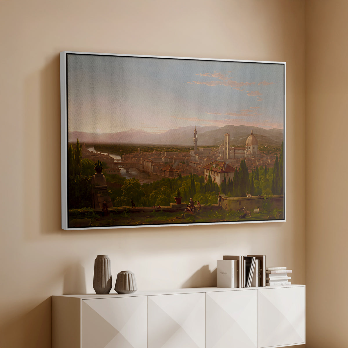 View of Florence from San Miniato, 1837 - Floater Framed Canvas Print