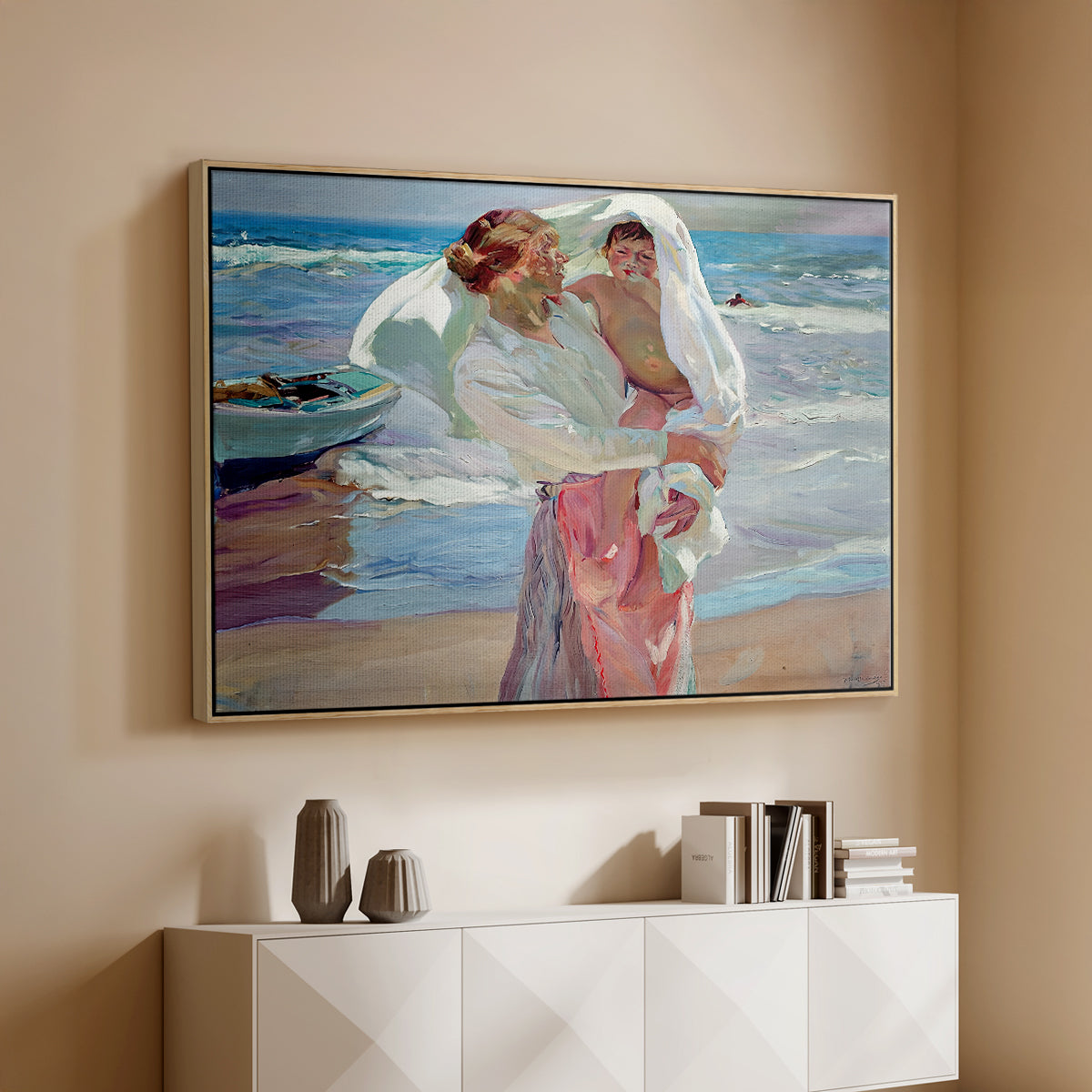 After Bathing, 1915 - Floater Framed Canvas Print