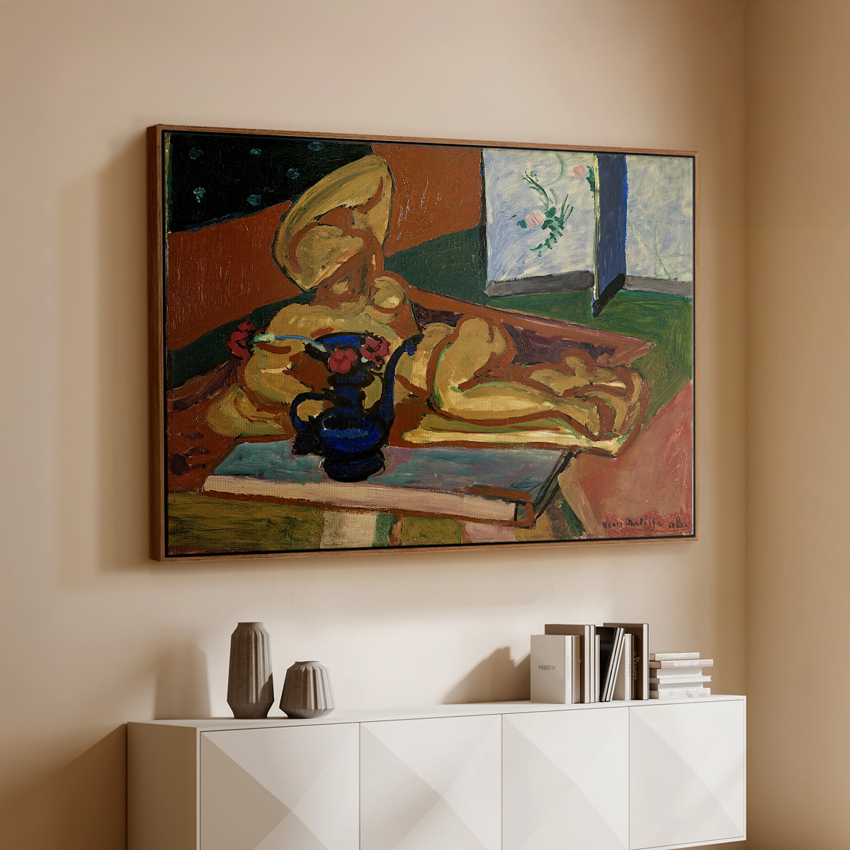 Sculpture and Persian Vase (The Bronze Figure), 1908 - Floater Framed Canvas Print
