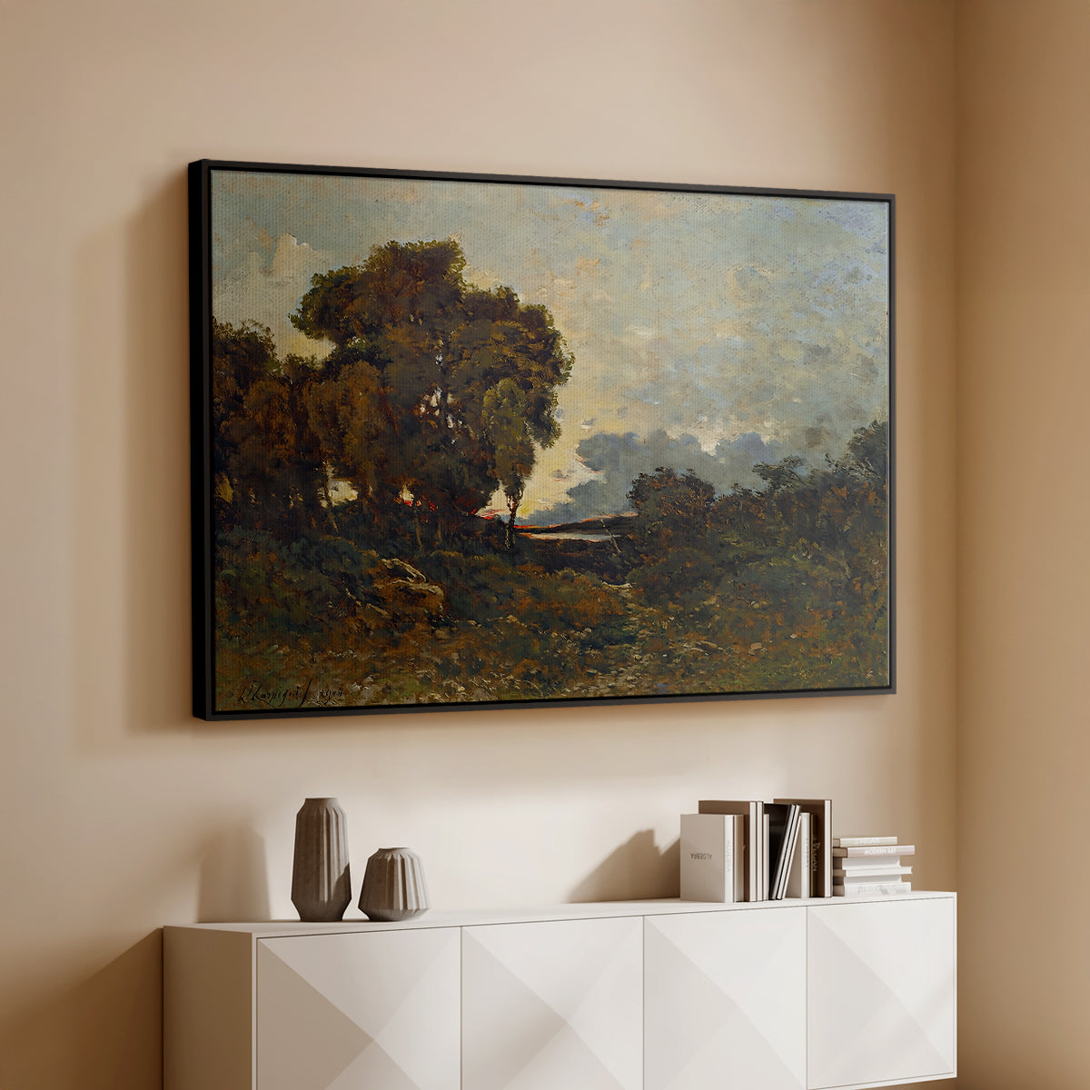 Sunset on the Allier (Soleil couchant sur l'Allier), 1904 - Floater Framed Canvas Print