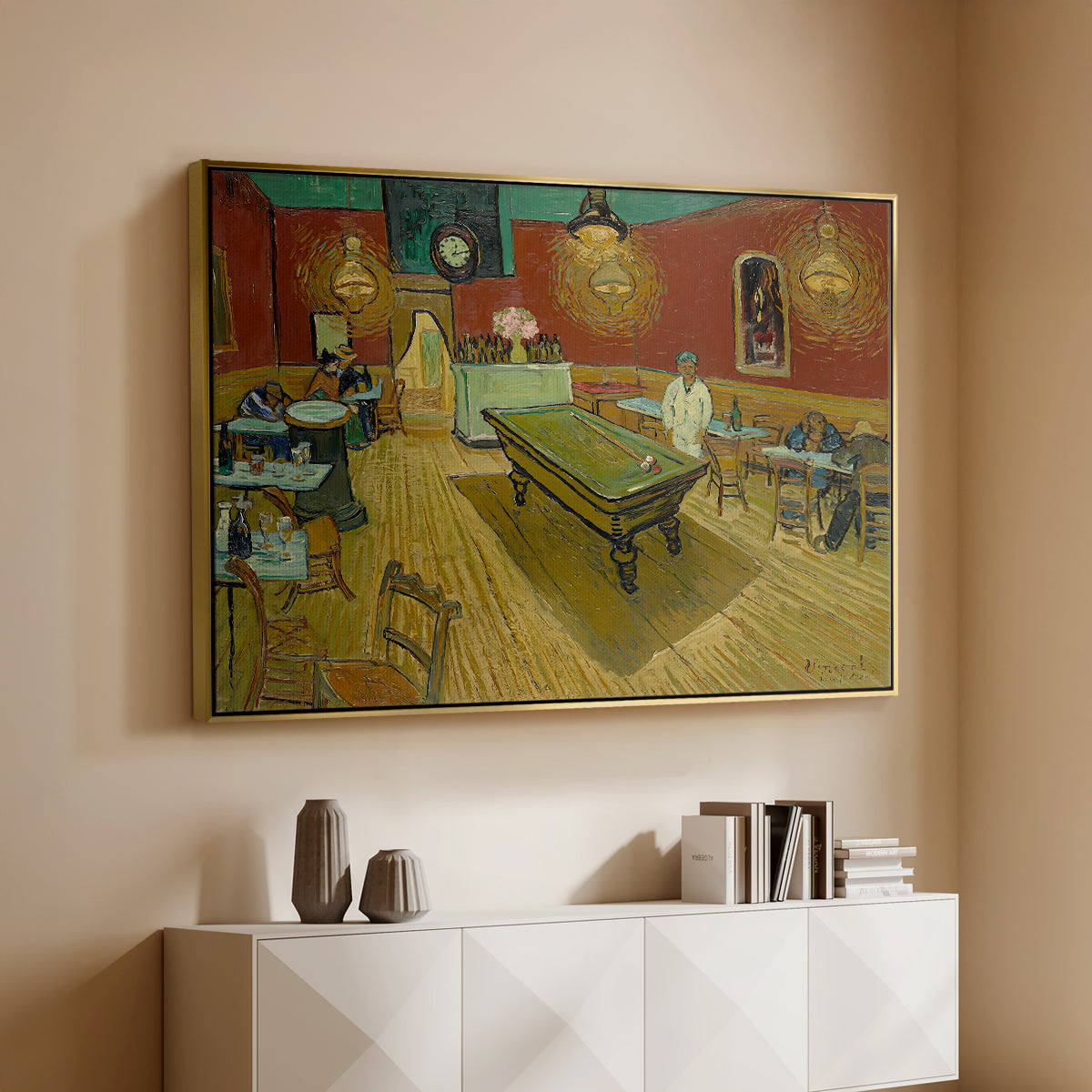 The Night Café, 1888 - Floater Framed Canvas Print