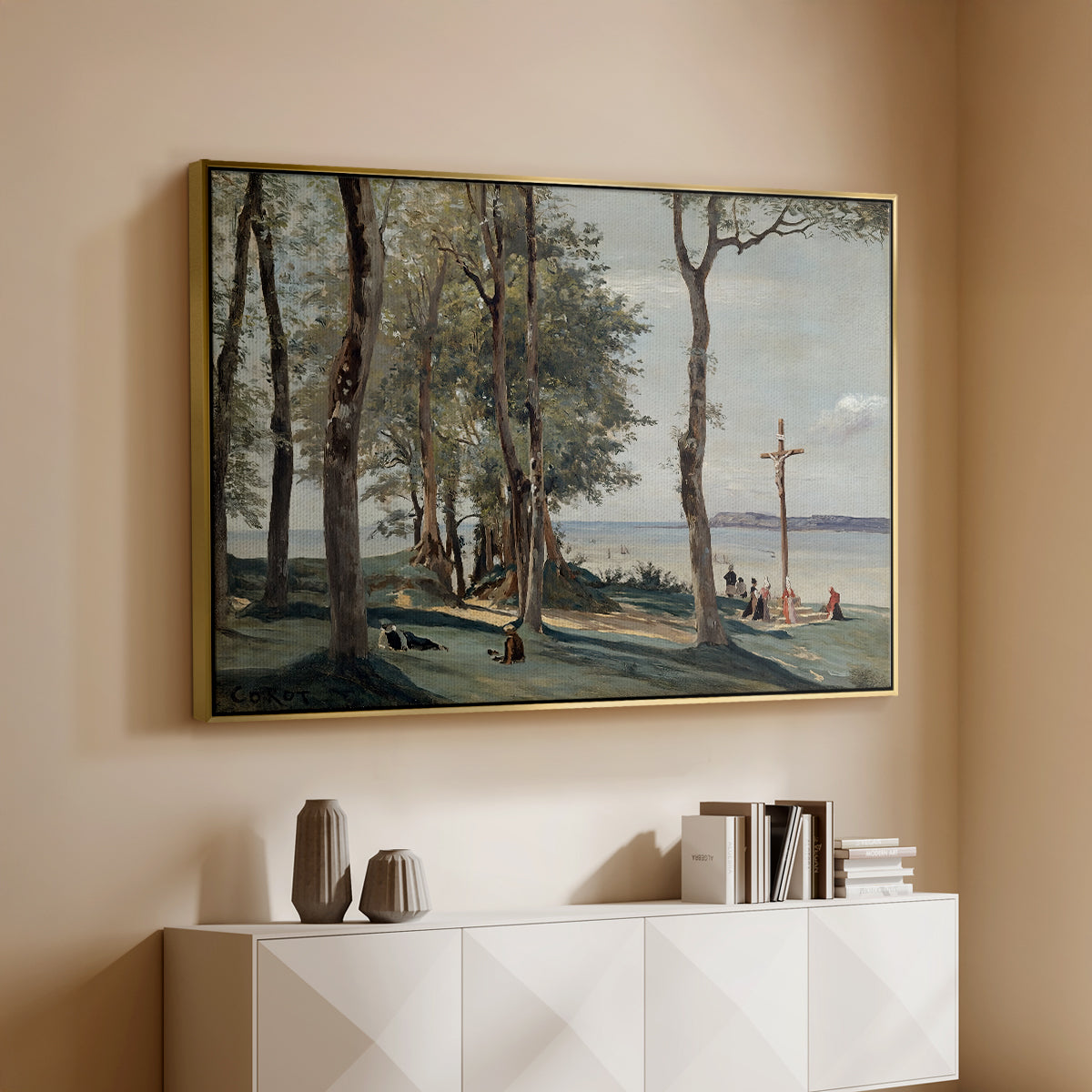 A Calvary on the Cote de Grace, c. 1829 - Floater Framed Canvas Print