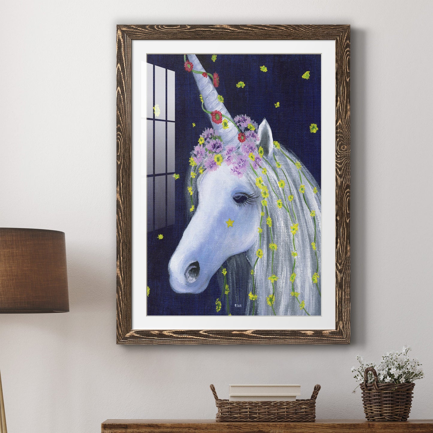 Unicorn IV - Premium Framed Print - Distressed Barnwood Frame - Ready to Hang