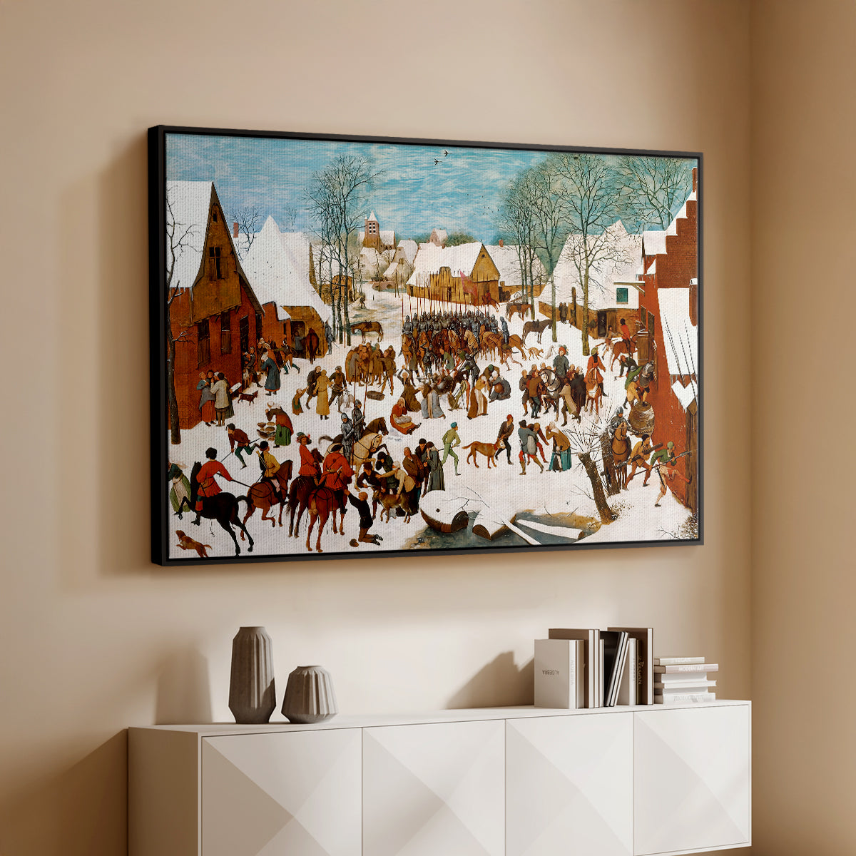 Massacre of the Innocents, c. 1565-1567 - Floater Framed Canvas Print