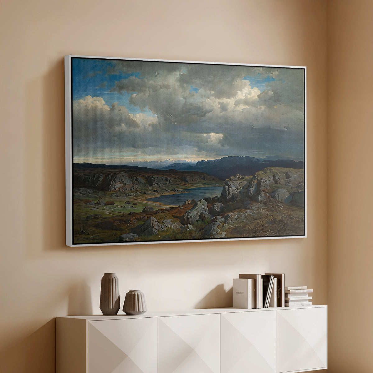 Norwegian Highlands, 1857 - Floater Framed Canvas Print