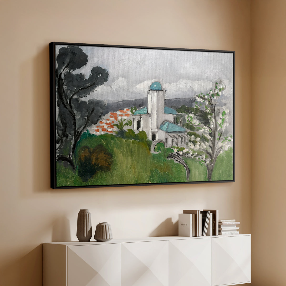 The Blue Villa (La Villa Bleue), c. 1918 - Floater Framed Canvas Print
