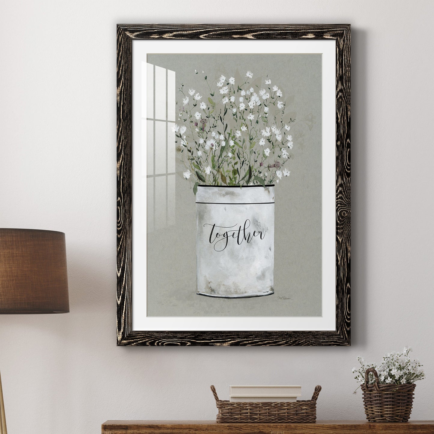 Bouquet of Grace Bucket Together - Premium Framed Print - Distressed Barnwood Frame - Ready to Hang