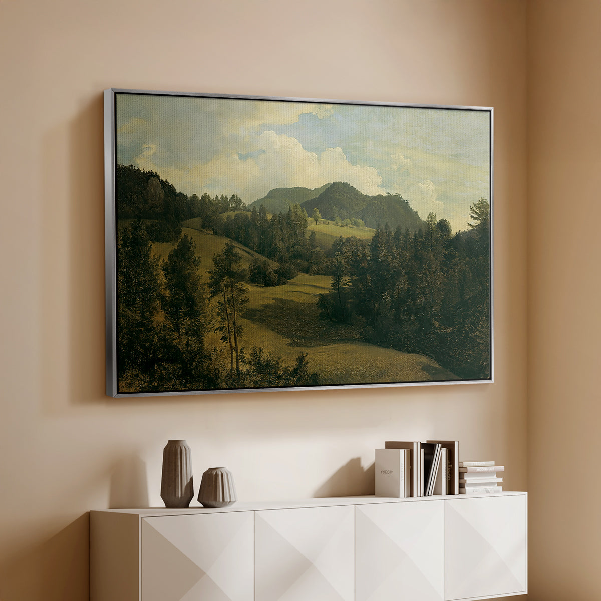Landscape near Miesenbach, c. 1830 - Floater Framed Canvas Print