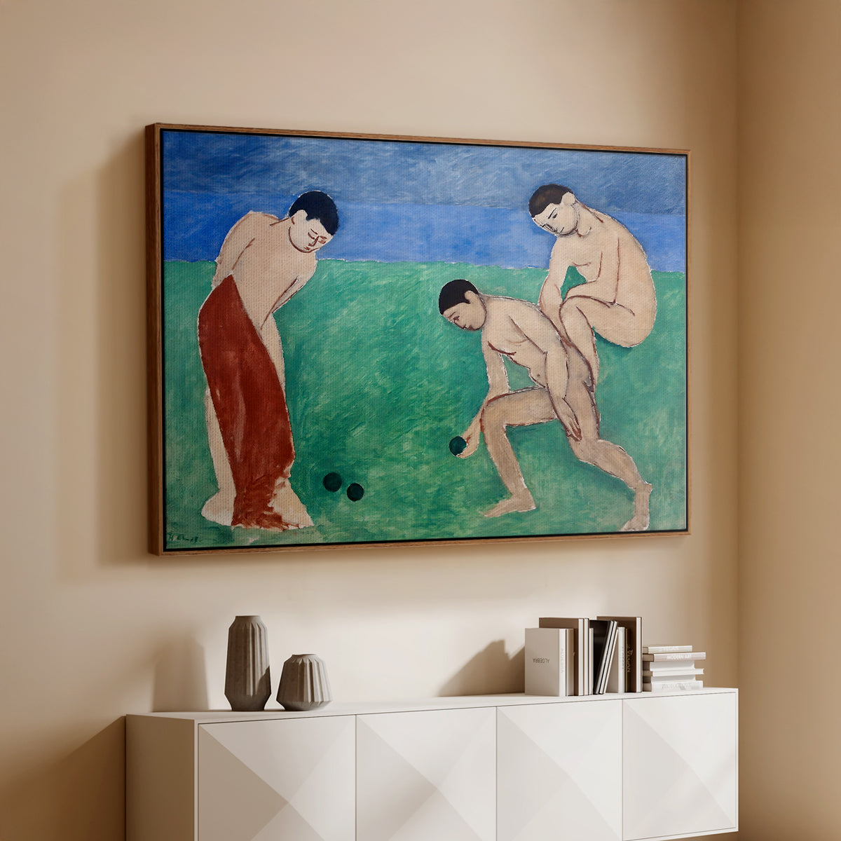 Game of Bowls, 1908 - Floater Framed Canvas Print