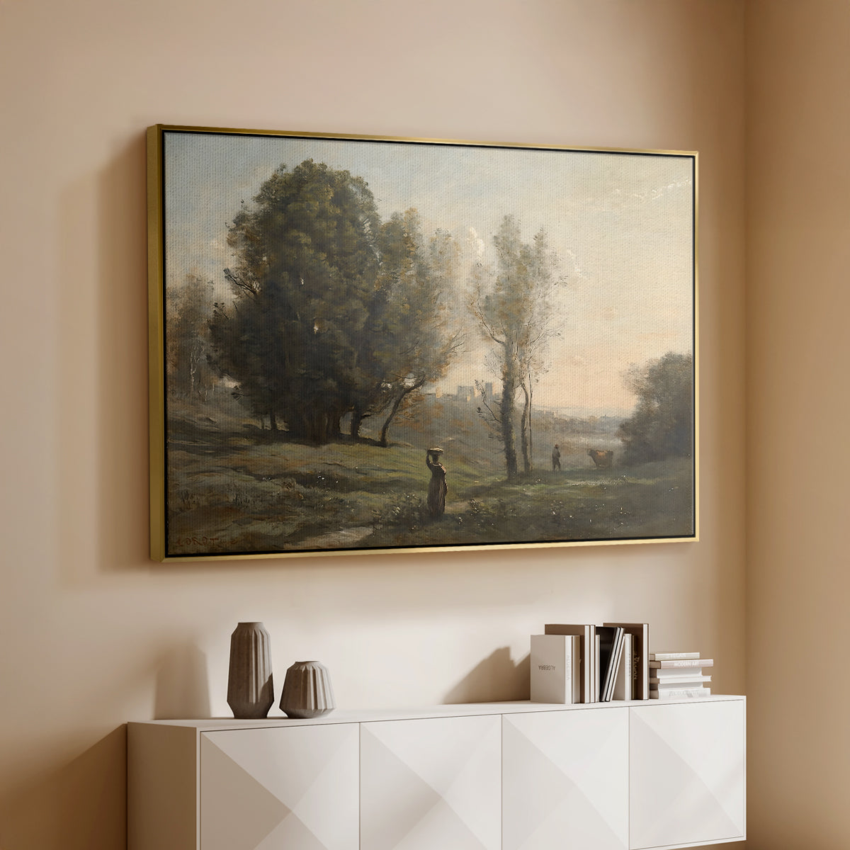 Landscape (Souvenir of les landes), c. 1872 - Floater Framed Canvas Print