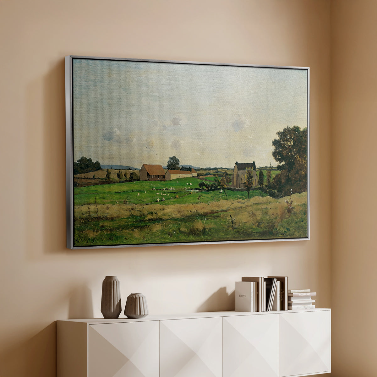 The Saulce Estate, 1869 - Floater Framed Canvas Print
