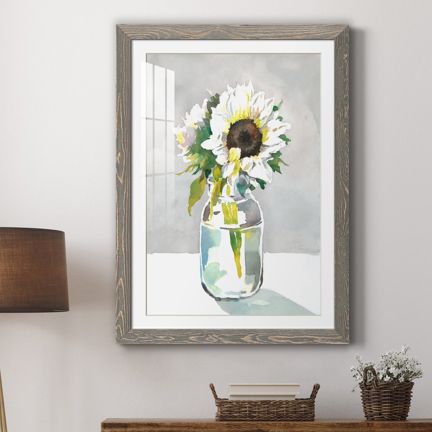 Sunflower I - Premium Framed Print - Distressed Barnwood Frame - Ready to Hang