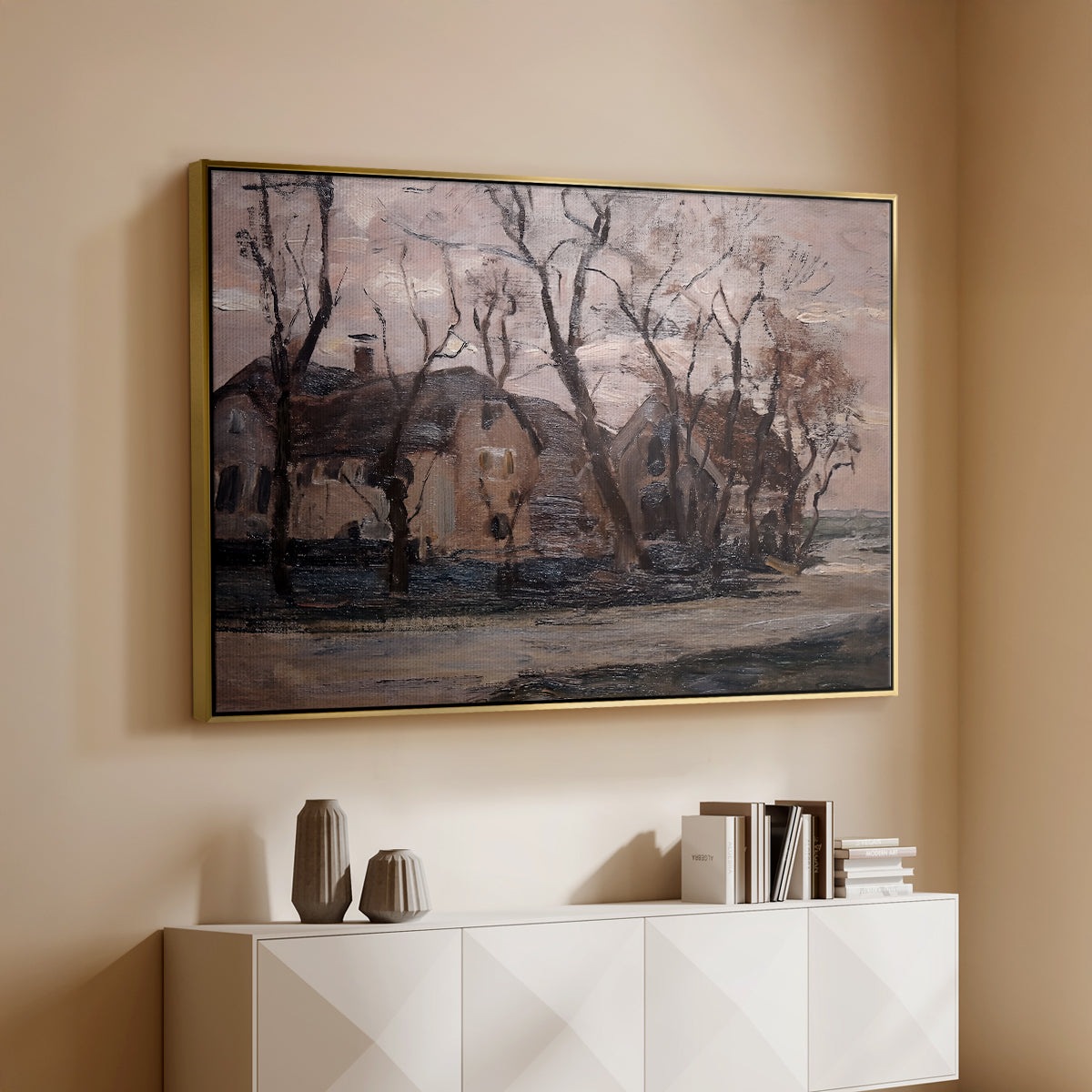 Farm near Duivendrecht in the Evening, c. 1905 - Floater Framed Canvas Print