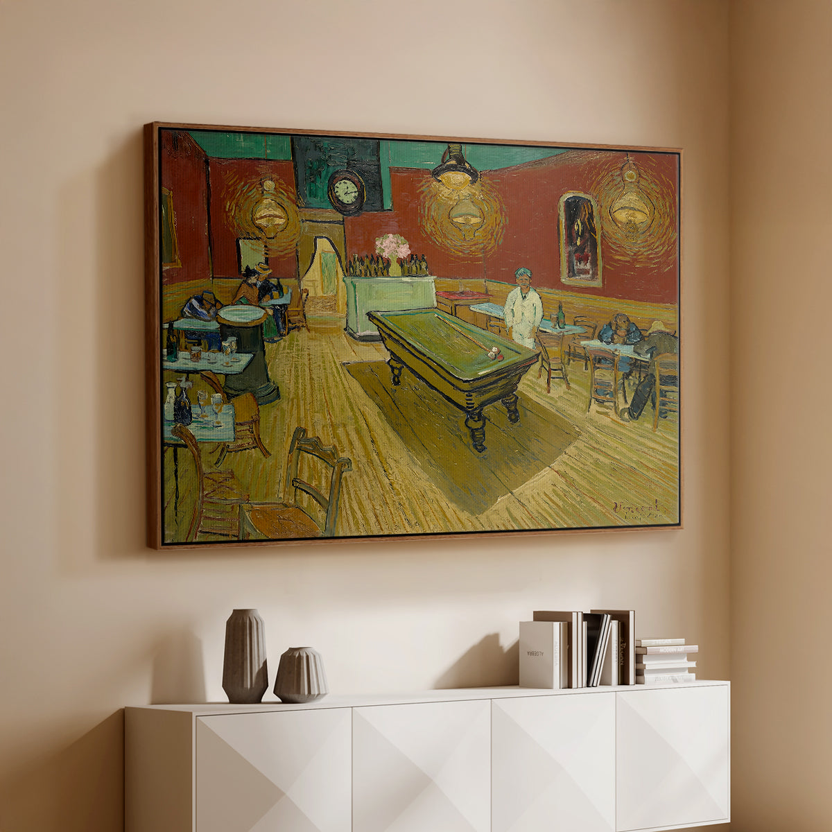 The Night Café, 1888 - Floater Framed Canvas Print