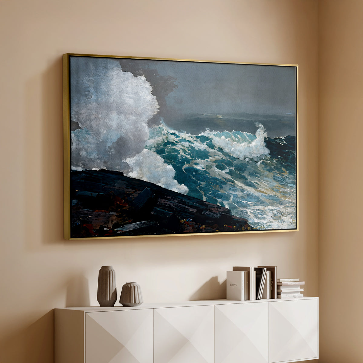 Northeaster, 1895 - Floater Framed Canvas Print
