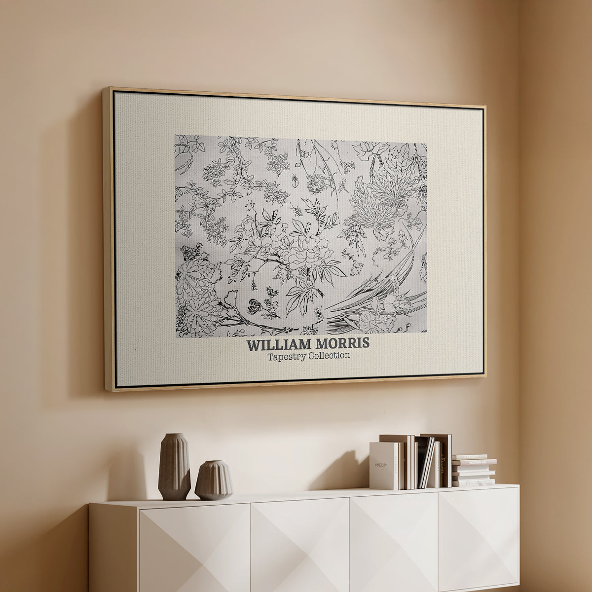 Fleurs, 1866 (Morris Inspired) - Floater Framed Canvas Print
