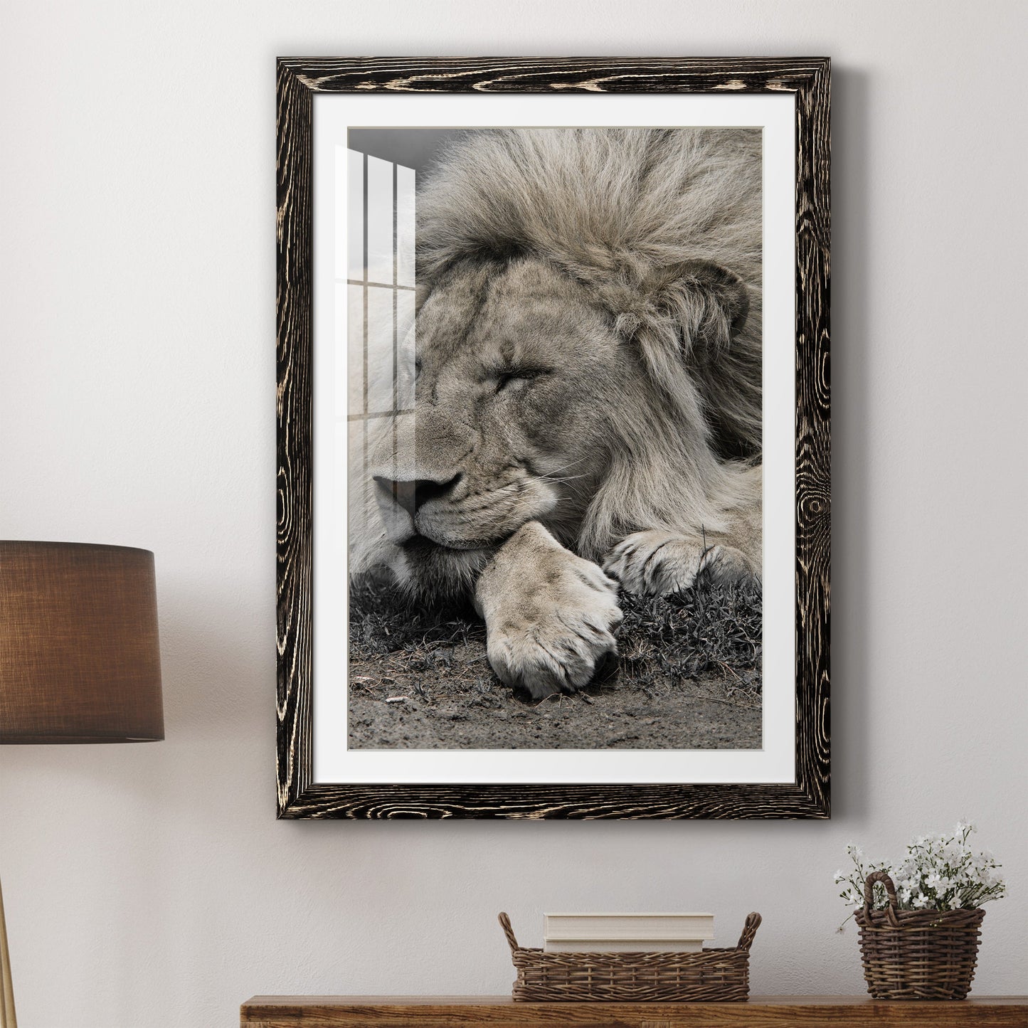 Sleepy Afternoon in Masai Mara - Premium Framed Print - Distressed Barnwood Frame - Ready to Hang