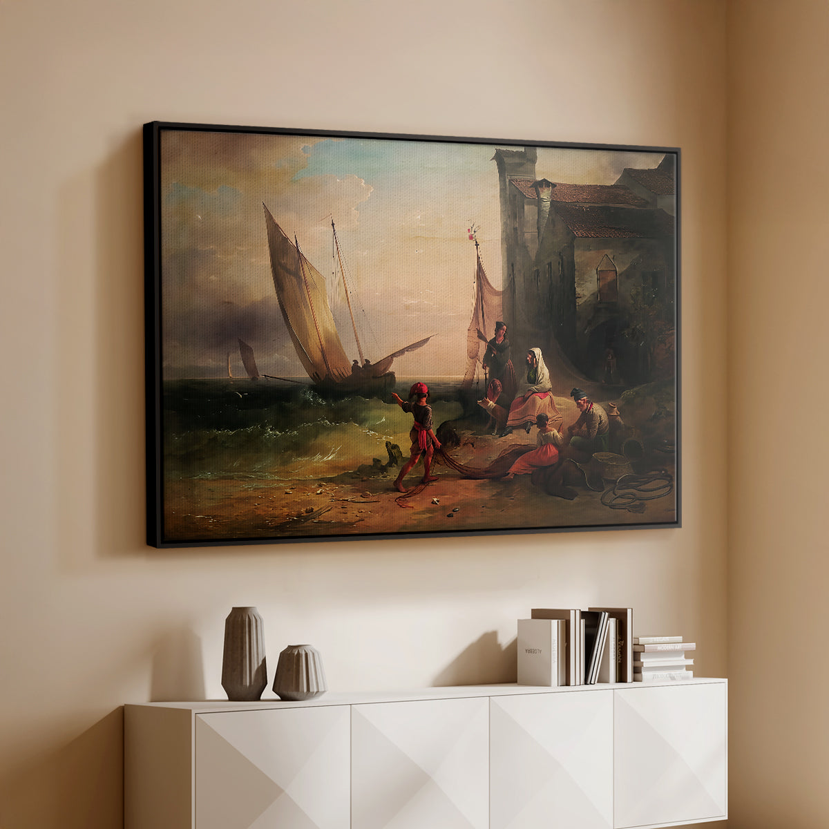 Fisherman's Family from Chioggia, 1838 - Floater Framed Canvas Print