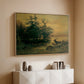 Wallowing Deer on the Shore of a Mountain Lake, c. 1850 - Floater Framed Canvas Print