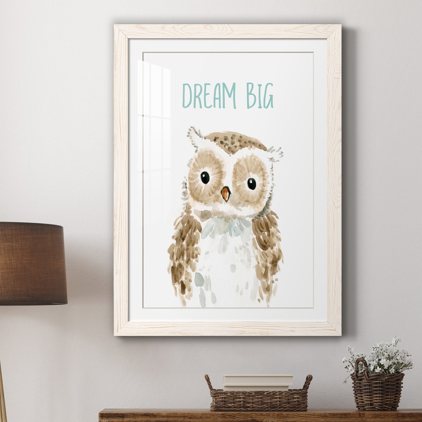 Dream Big Owl - Premium Framed Print - Distressed Barnwood Frame - Ready to Hang