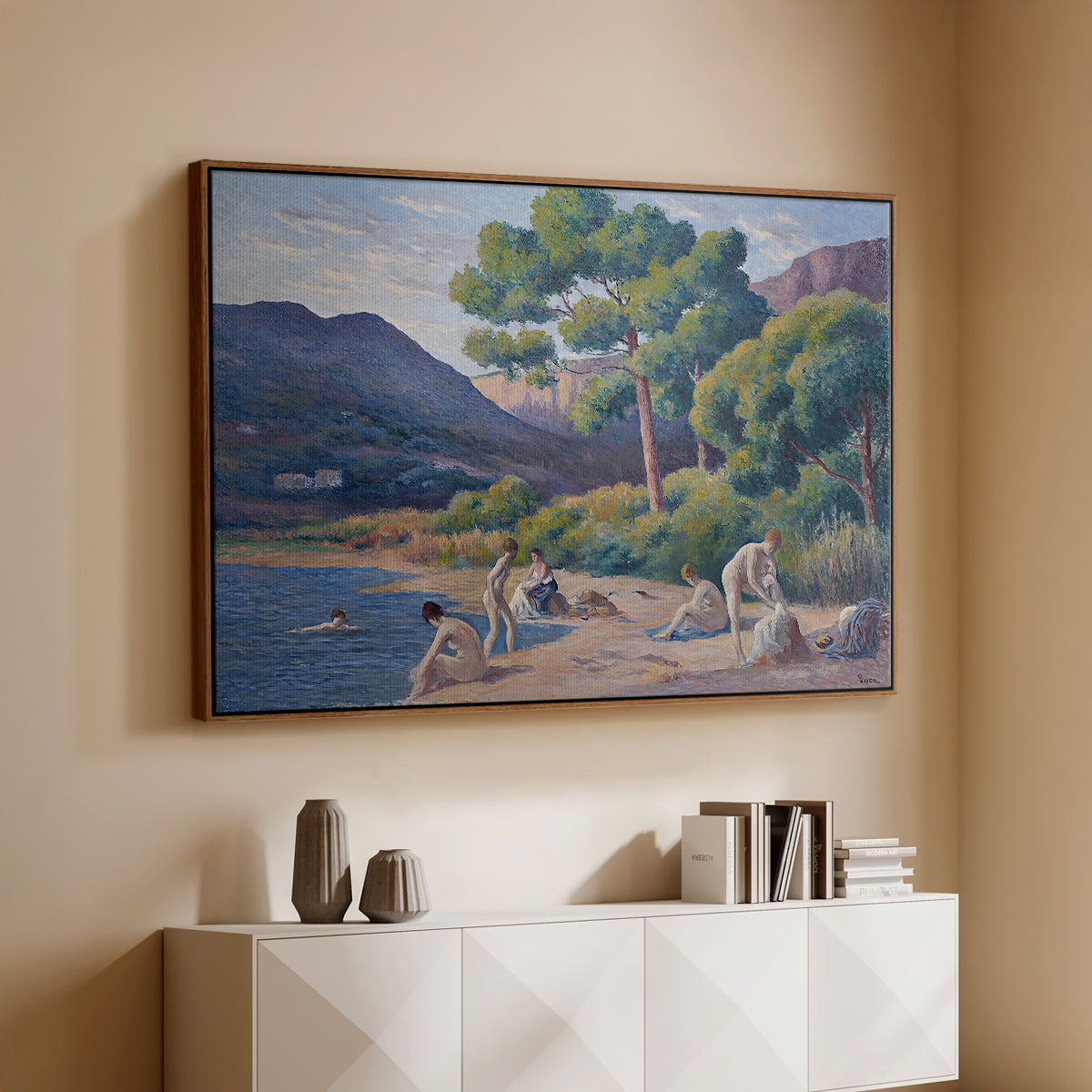Bathers in Saint-Tropez, c. 1909 - Floater Framed Canvas Print