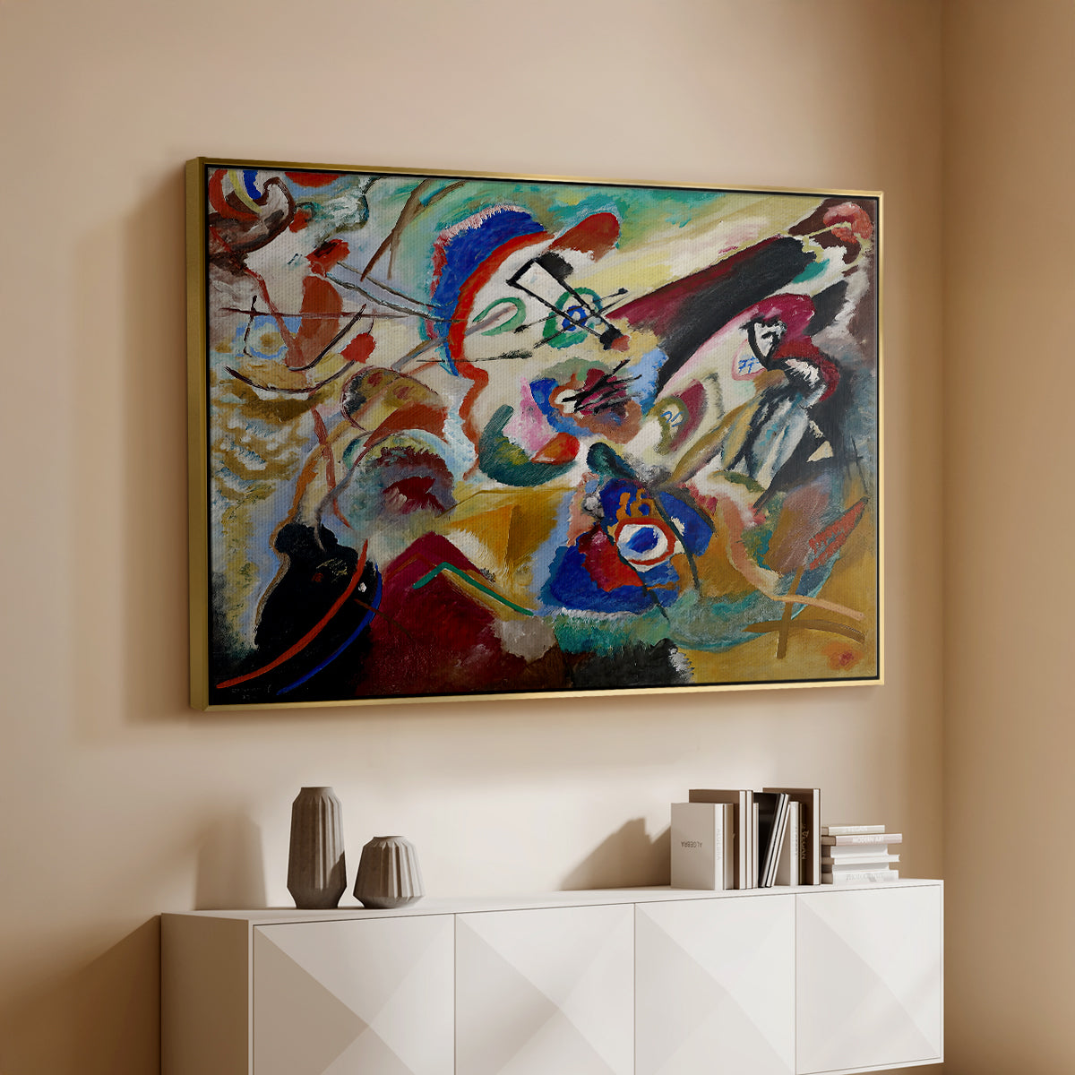 Fragment 2 for Composition VII, 1913 - Floater Framed Canvas Print