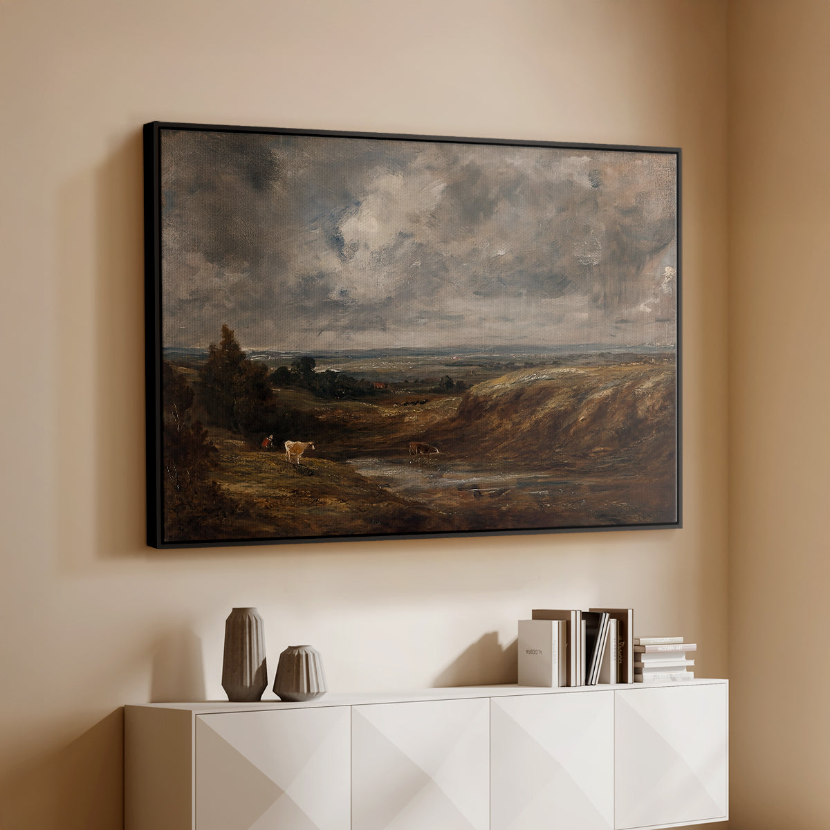 Hampstead Heath, 1825 - Floater Framed Canvas Print