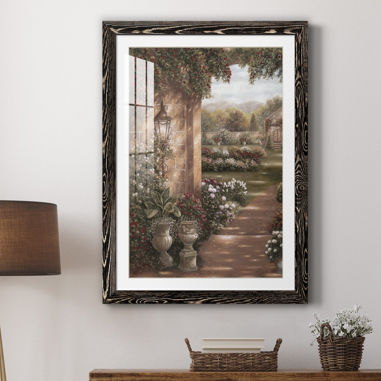 Evening in the Conservatory - Premium Framed Print - Distressed Barnwood Frame - Ready to Hang