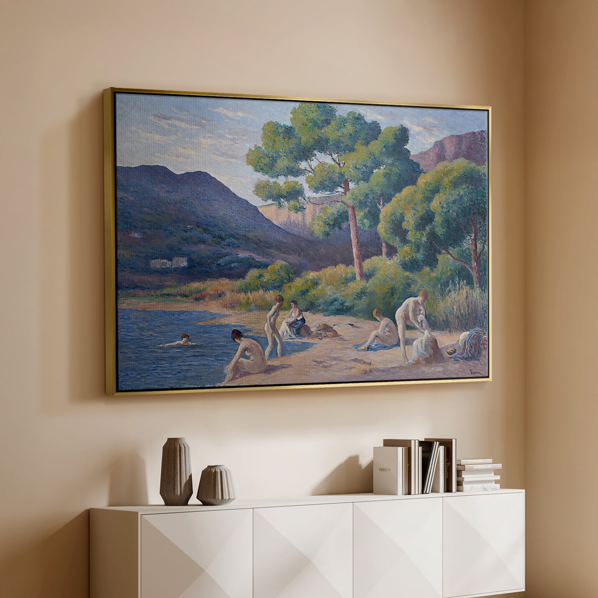Bathers in Saint-Tropez, c. 1909 - Floater Framed Canvas Print