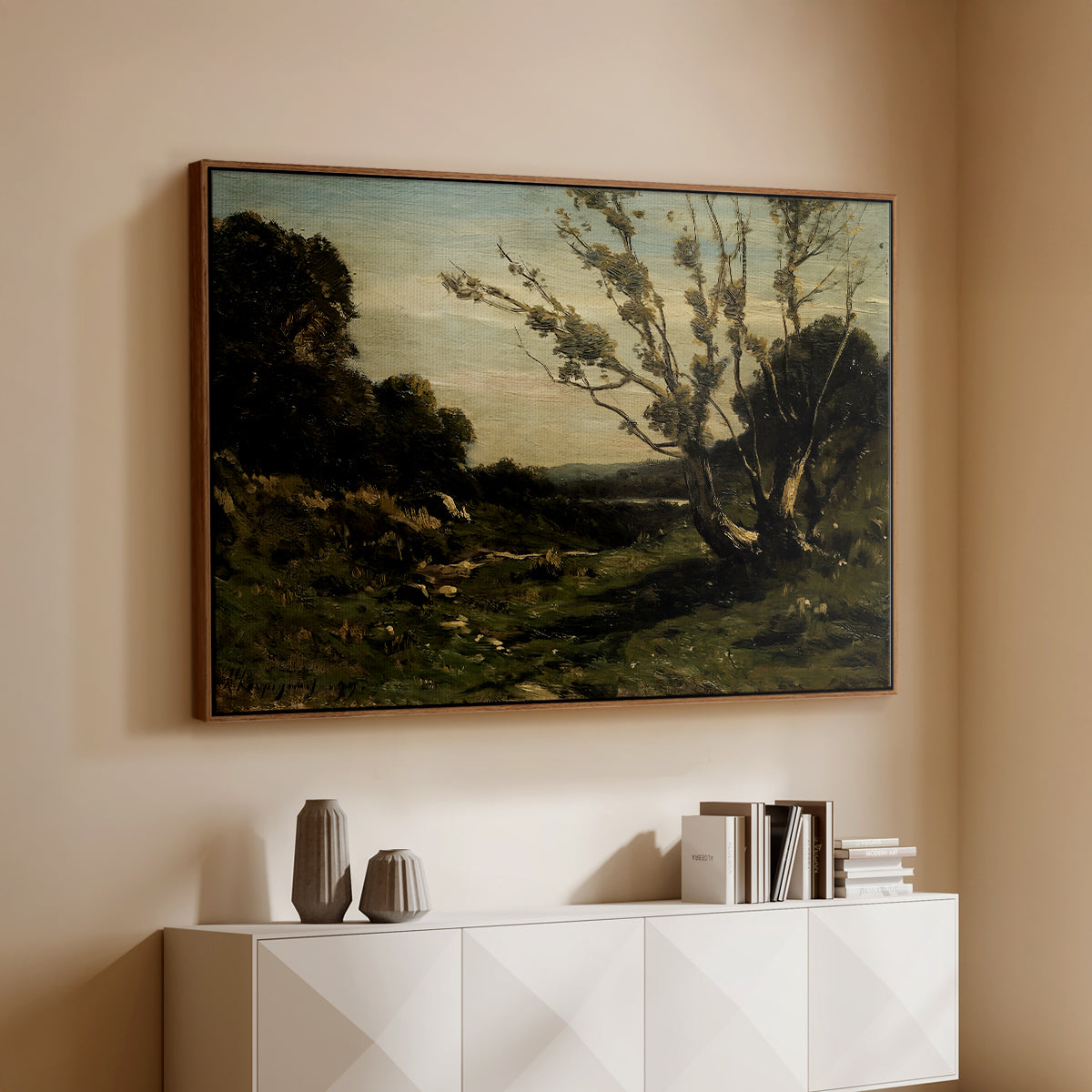 Morning in the Nievre, 1877 - Floater Framed Canvas Print
