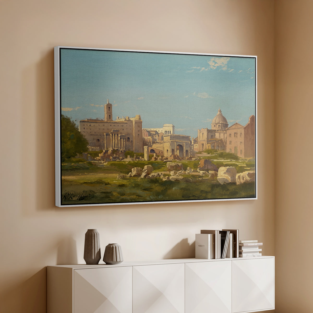 The Roman Forum, c. 1860 - Floater Framed Canvas Print