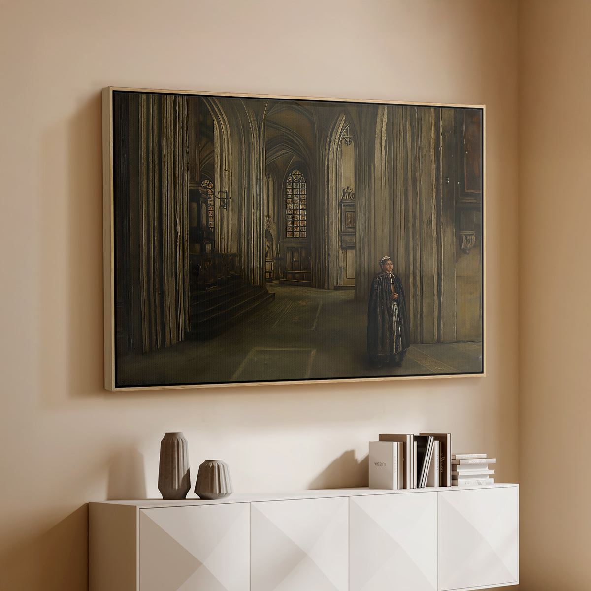 Interior of a Church, 1871 - Floater Framed Canvas Print