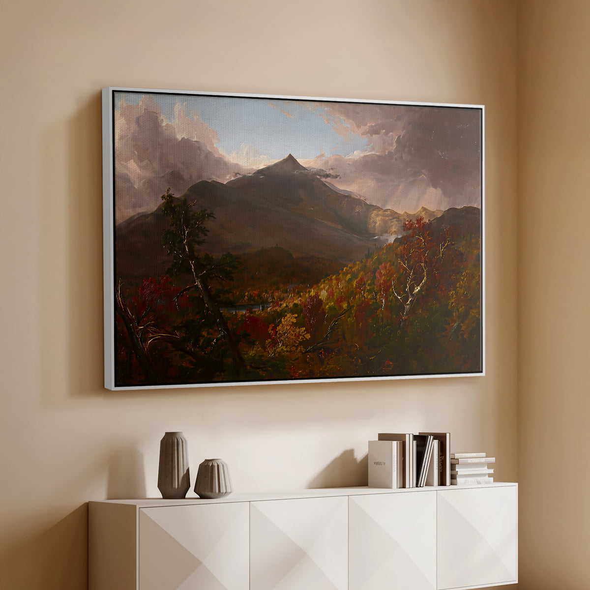 View of Schroon Mountain, Essex County, New York, After a Storm, 1838 - Floater Framed Canvas Print