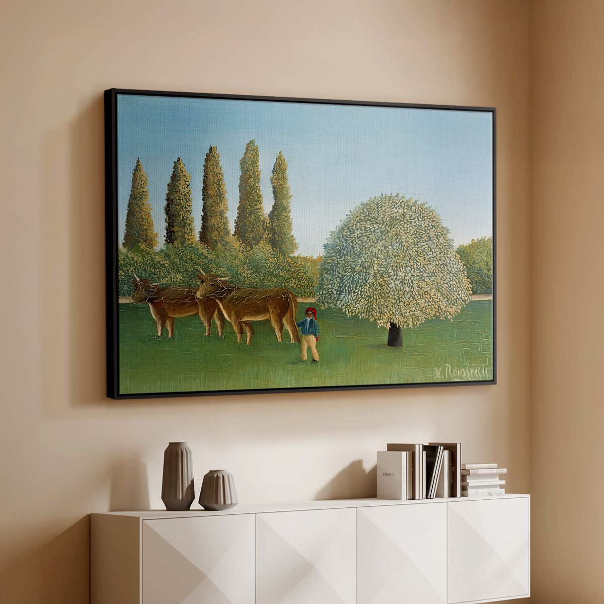 Meadlowland (The Pasture), 1910 - Floater Framed Canvas Print