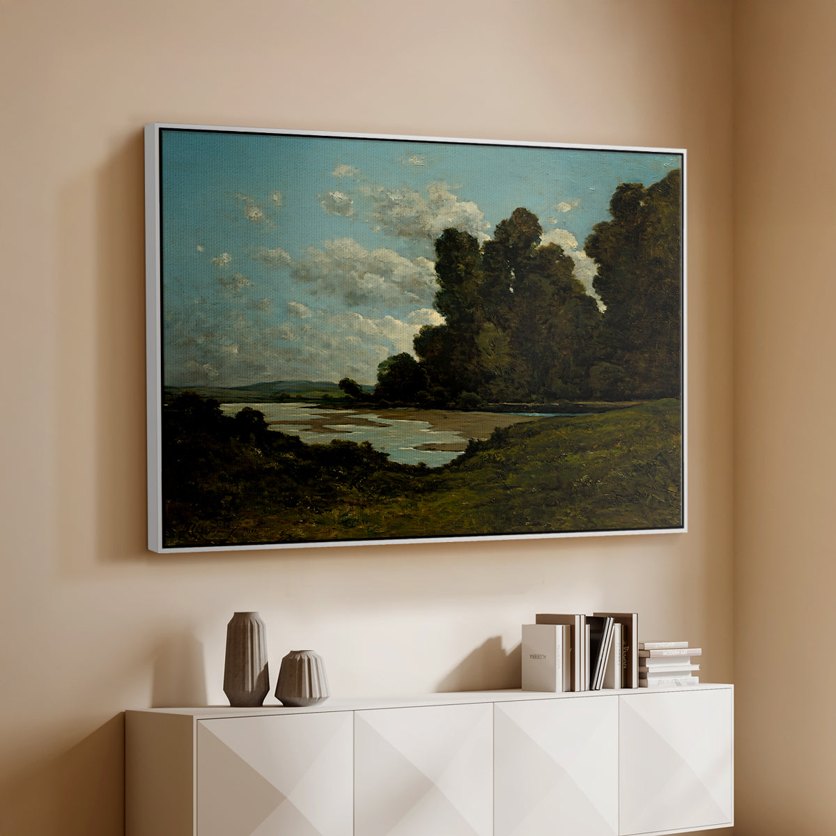 The River Loire at Nevers, 1901 - Floater Framed Canvas Print