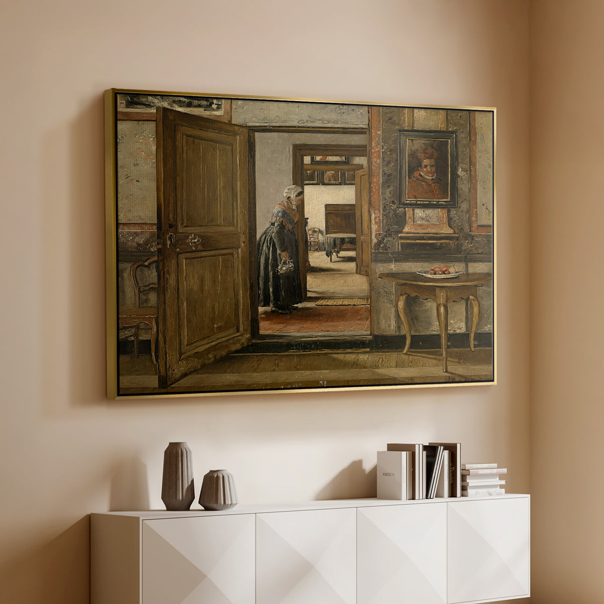 Interior of the Terninck Institution in Antwerp, 1884 - Floater Framed Canvas Print