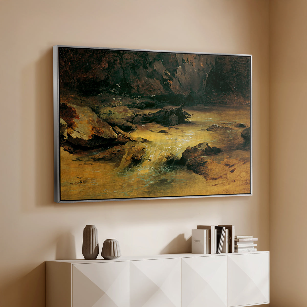 Wildbach (Wild Stream) - Floater Framed Canvas Print